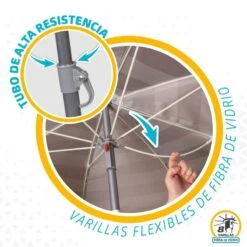 AKTIVE - Parasol Plage Avec Protection UV50, Anti-Vent, Ø 180 Cm -Plongée Série Magasin aktive parasol plage avec protection uv50 anti vent o 180 cm 3