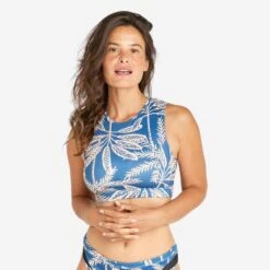 Bas De Maillot De Bain Culotte Femme - Savana Palmer Bleu -Plongée Série Magasin bas de maillot de bain culotte femme savana palmer bleu 5