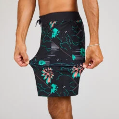 Boardshort Surf 500 19" PARADISE BLACK -Plongée Série Magasin boardshort surf 500 19 paradise black 7