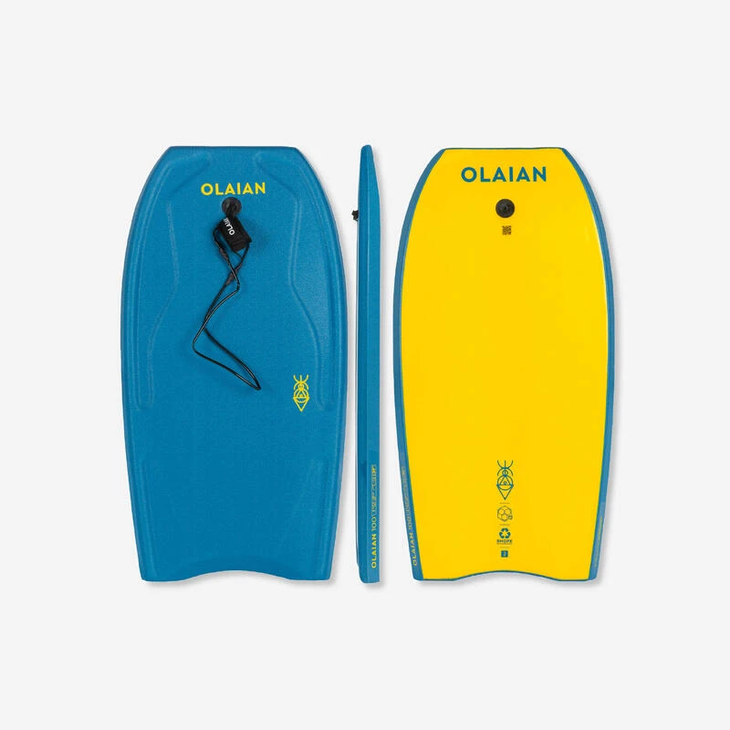Bodyboard 100 Bleu Jaune Avec Leash Poignet 3 Bodyboard 100 Bleu Jaune Avec Leash Poignet