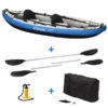 Canoë Kayak Gonflable Bleu 1 à 2 Places + Pagaie + Sac Transport + Pompe Double -Plongée Série Magasin canoe kayak gonflable bleu 1 a 2 places pagaie sac transport pompe double