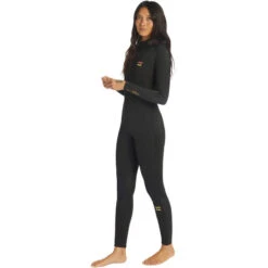 Billabong Combinaison De Surf Synergy 4/3mm- Zip Poitrine - Noir Femmes -Plongée Série Magasin combinaison de surf synergy 43mm zip poitrine noir femmes 2