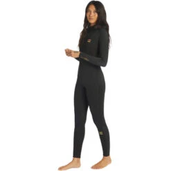 Billabong Combinaison De Surf Synergy 5/4mm - Zip Au Dos - Noir Femmes -Plongée Série Magasin combinaison de surf synergy 54mm zip au dos noir femmes 2