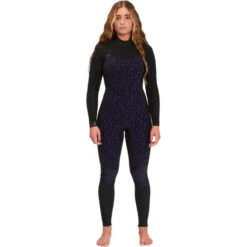 Billabong Combinaison De Surf Synergy 5/4mm - Zip Au Dos - Noir Femmes -Plongée Série Magasin combinaison de surf synergy 54mm zip au dos noir femmes 3