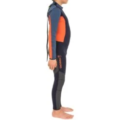 Tribord Combinaison Néoprène 3/2mm Cousu-collée Voile Enfant Dinghy 500 Bleu/orange -Plongée Série Magasin combinaison neoprene 32mm cousu collee voile enfant dinghy 500 bleuorange 1