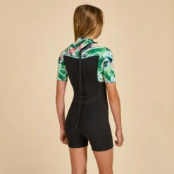 COMBINAISON SURF SHORTY 500 NEOPRENE 1.5MM FILLE NOIRE TIARE -Plongée Série Magasin combinaison surf shorty 500 neoprene 15mm fille noire tiare 2