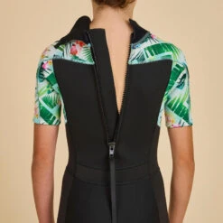 COMBINAISON SURF SHORTY 500 NEOPRENE 1.5MM FILLE NOIRE TIARE -Plongée Série Magasin combinaison surf shorty 500 neoprene 15mm fille noire tiare 5