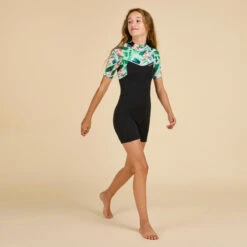 COMBINAISON SURF SHORTY 500 NEOPRENE 1.5MM FILLE NOIRE TIARE -Plongée Série Magasin combinaison surf shorty 500 neoprene 15mm fille noire tiare 9