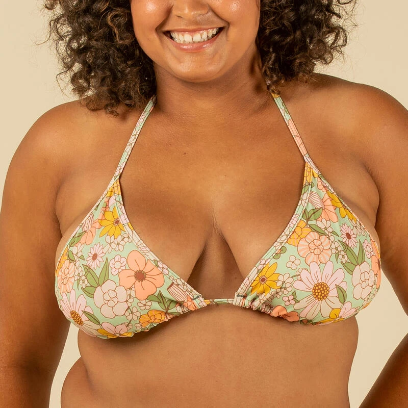 HAUT DE MAILLOT DE BAIN FEMME TRIANGLE COULISSANT AVEC COQUES VINTAGE 6 HAUT DE MAILLOT DE BAIN FEMME TRIANGLE COULISSANT AVEC COQUES VINTAGE – Image 4