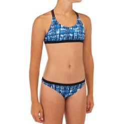 HAUT DE MAILLOT DE BAIN SURF FILLE BRASSIÈRE BLEU BONDI 500 -Plongée Série Magasin haut de maillot de bain surf fille brassiere bleu bondi 500 3
