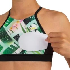 HAUT DE MAILLOT DE BAIN SURF FILLE BRASSIERE VERT BAHA 900 -Plongée Série Magasin haut de maillot de bain surf fille brassiere vert baha 900 1