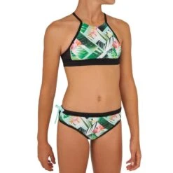 HAUT DE MAILLOT DE BAIN SURF FILLE BRASSIERE VERT BAHA 900 -Plongée Série Magasin haut de maillot de bain surf fille brassiere vert baha 900 2