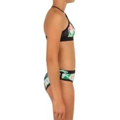 HAUT DE MAILLOT DE BAIN SURF FILLE BRASSIERE VERT BAHA 900 -Plongée Série Magasin haut de maillot de bain surf fille brassiere vert baha 900 4