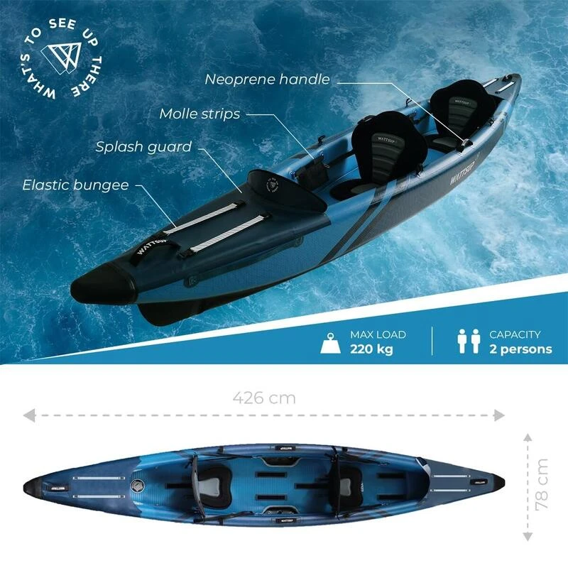 Kayak Gonflable TORPEDO 2P HP - 426cm/13'9x78cm/31' - DropStitch MAX 220 Kg 6 Kayak Gonflable TORPEDO 2P HP - 426cm/13'9x78cm/31' - DropStitch MAX 220 Kg – Image 4