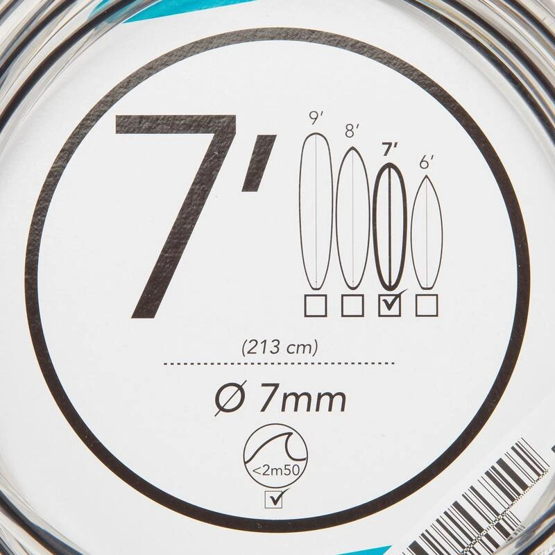 Leash Surf 7' (210 Cm) Diamètre 7 Mm Noir 8 Leash Surf 7' (210 Cm) Diamètre 7 Mm Noir – Image 6