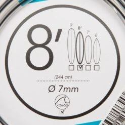 Leash Surf 8' (240 Cm) Diamètre 7 Mm Noir -Plongée Série Magasin leash surf 8 240 cm diametre 7 mm noir 5