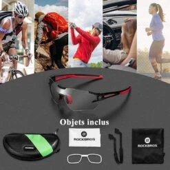 ROCKBROS Lunettes Photochromiques De Vélo 10125 Anti-uv400 - Noir Et Rouge -Plongée Série Magasin lunettes photochromiques de velo 10125 anti uv400 noir et rouge 6