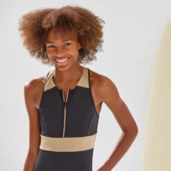 MAILLOT DE BAIN 1 PIECE CALYSTA FILLE 900 NOIR OR -Plongée Série Magasin maillot de bain 1 piece calysta fille 900 noir or 2