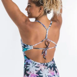 Maillot De Bain De Surf 1 Pièce Femme Avec Double Réglage Dos BEA PALMDARK BLANC -Plongée Série Magasin maillot de bain de surf 1 piece femme avec double reglage dos bea palmdark blanc 4