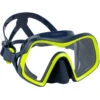 Masque De Plongée Sous Marine SCD 500 V2 Mono-hublot Jupe Bleue Cerclage Jaune -Plongée Série Magasin masque de plongee sous marine scd 500 v2 mono hublot jupe bleue cerclage jaune