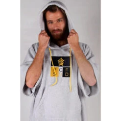 Pacifique Sud | Poncho Surf | Gris Clair | Avec Manches -Plongée Série Magasin pacifique sud poncho surf gris clair avec manches 2