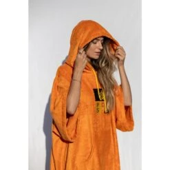 Pacifique Sud | Poncho Surf | Orange | Avec Manches -Plongée Série Magasin pacifique sud poncho surf orange avec manches 5