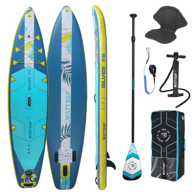 PACK (PLANCHE, POMPE, PAGAIE) STAND UP PADDLE GONFLABLE WATTSUP SILV 11'6 COMBO 3 PACK (PLANCHE, POMPE, PAGAIE) STAND UP PADDLE GONFLABLE WATTSUP SILV 11'6 COMBO