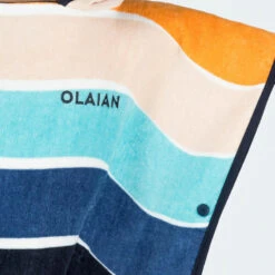 Poncho Surf Enfant 110 à 135 Cm - 500 Wavy Orange Bleu -Plongée Série Magasin poncho surf enfant 110 a 135 cm 500 wavy orange bleu 1