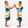 Poncho Surf Enfant 110 à 135 Cm - 500 Wavy Orange Bleu -Plongée Série Magasin poncho surf enfant 110 a 135 cm 500 wavy orange bleu