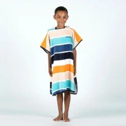 Poncho Surf Enfant 110 à 135 Cm - 500 Wavy Orange Bleu -Plongée Série Magasin poncho surf enfant 110 a 135 cm 500 wavy orange bleu 3