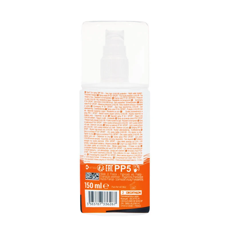 Decathlon Protection Solaire SPRAY SPORT IP50+ 150 ML 4 Decathlon Protection Solaire SPRAY SPORT IP50+ 150 ML – Image 2