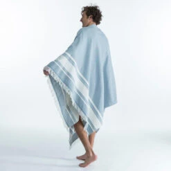 Serviette De Plage Poncho 190 X 190 Cm - Gris Bleu -Plongée Série Magasin serviette de plage poncho 190 x 190 cm gris bleu 5