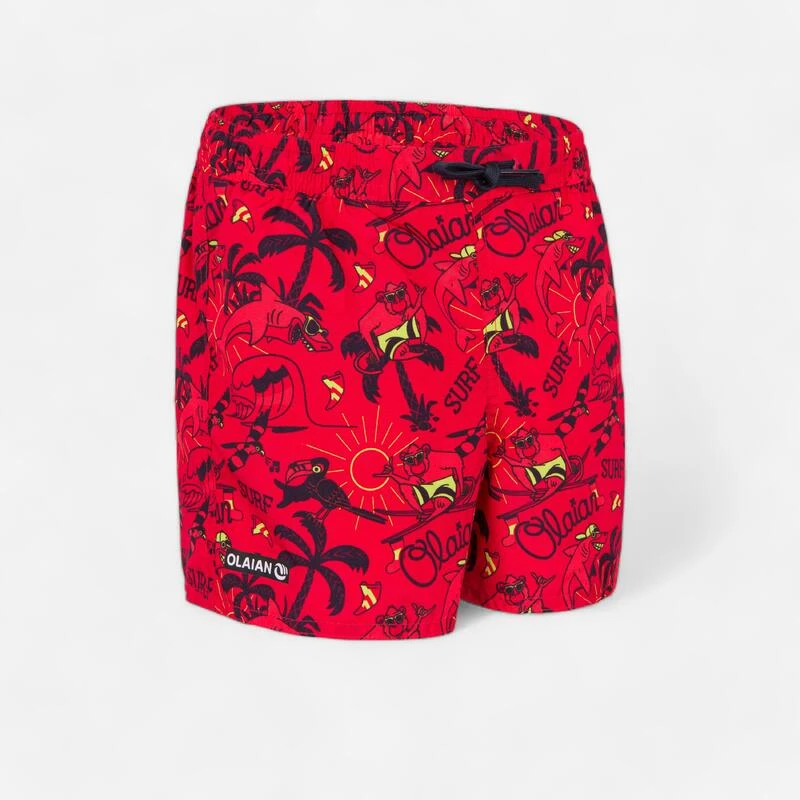 Short De Bain Garçon - 100 Happysurf Rouge 3 Short De Bain Garçon - 100 Happysurf Rouge