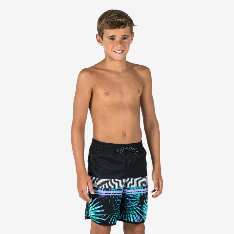 Short De Bain Garçon - 500 Palmsand Noir 4 Short De Bain Garçon - 500 Palmsand Noir – Image 2
