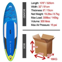 Aqua Marina Stand Up Paddle Gonflable – Beast 10'6" 15cm D'épaisseur Avec Pompe, Pagaie, -Plongée Série Magasin stand up paddle gonflable beast 106 15cm depaisseur avec pompe pagaie 3