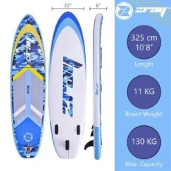Zray SUP Gonflable Camo 10'8" Dropstitch 325x84x15 Cm (10'8x33"x6") - Option Kayak -Plongée Série Magasin sup gonflable camo 108 dropstitch 325x84x15 cm 108x33x6 option kayak 2