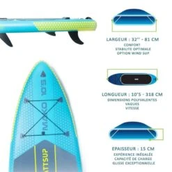 SUP Gonflable Mako 10'5 - 318x81x15 Cm (10'5x32x6") - DropStitch - MAX 115 Kg -Plongée Série Magasin sup gonflable mako 105 318x81x15 cm 105x32x6 dropstitch max 115 kg 1