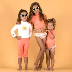 T-shirt Anti UV Bébé Manches Courtes Corail -Plongée Série Magasin t shirt anti uv bebe manches courtes corail 4