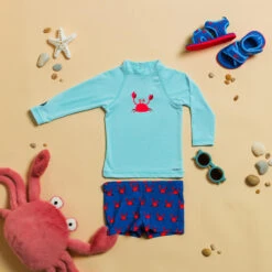 T-shirt Anti UV Bébé Manches Longues Bleu -Plongée Série Magasin t shirt anti uv bebe manches longues bleu 1