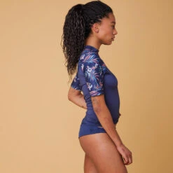 Roxy Tee Shirt Anti UV Femme Manches Courtes Surf Floral Bleu -Plongée Série Magasin tee shirt anti uv femme manches courtes surf floral bleu 2