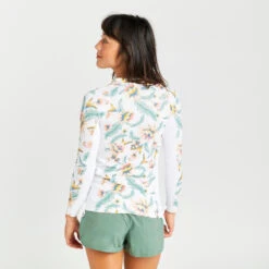 Tee Shirt Anti Uv Manches Longues Femme - 500 Belly Blanc -Plongée Série Magasin tee shirt anti uv manches longues femme 500 belly blanc 3