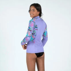 Tee Shirt Anti Uv Manches Longues Fille - 500 Orchid Violet -Plongée Série Magasin tee shirt anti uv manches longues fille 500 orchid violet 1