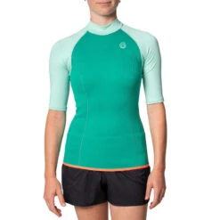 Top Thermique Néoprène 100 Manches Courtes Femme Turquoise -Plongée Série Magasin top thermique neoprene 100 manches courtes femme turquoise 2