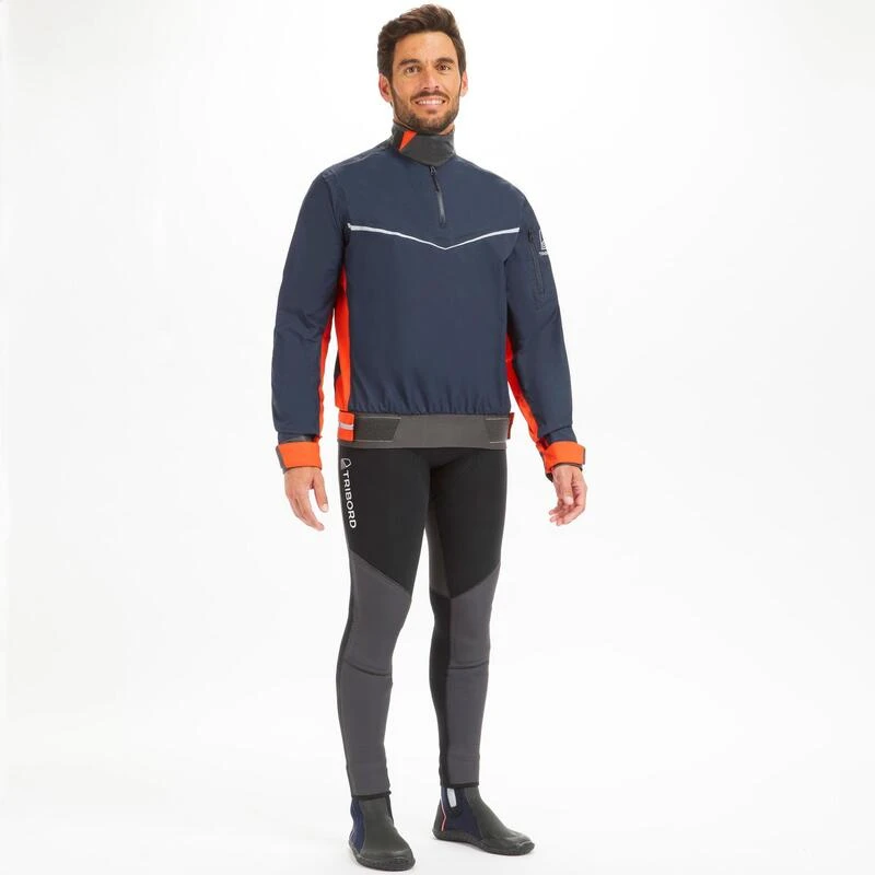 Tribord Vareuse Coupe-vent Voile Homme Dinghy 500 Bleu Foncé/orange 4 Tribord Vareuse Coupe-vent Voile Homme Dinghy 500 Bleu Foncé/orange – Image 2
