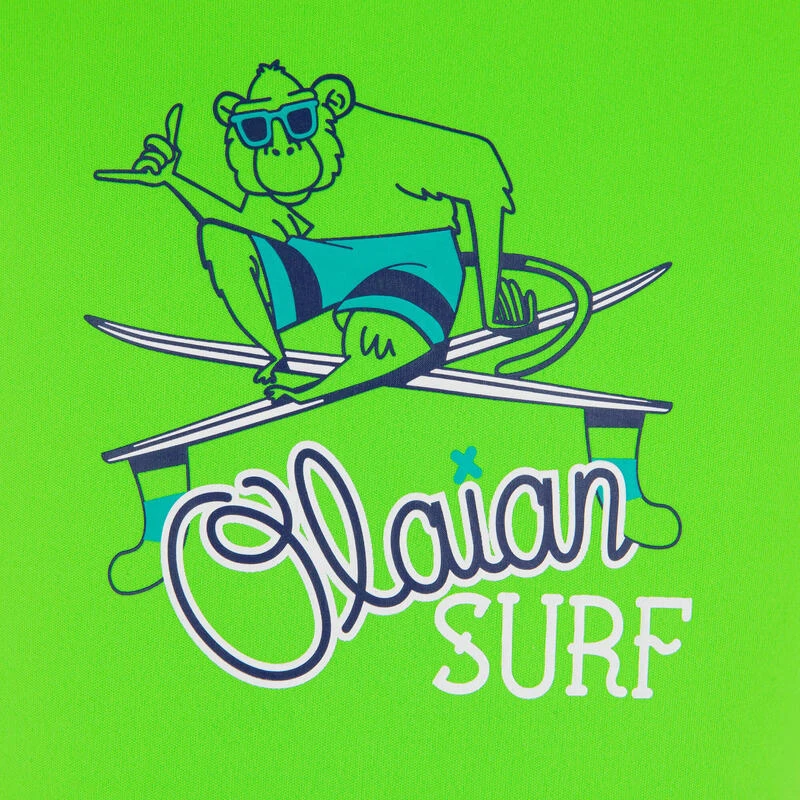 Water Tee Shirt Anti UV Surf Enfant Vert Imprimé 5 Water Tee Shirt Anti UV Surf Enfant Vert Imprimé – Image 3