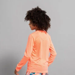 Water Tee Shirt Anti UV Surf Manches Longues Junior Corail -Plongée Série Magasin water tee shirt anti uv surf manches longues junior corail 1
