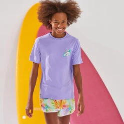 Water Tee Shirt Junior Manche Courte Ibiscus Violet -Plongée Série Magasin water tee shirt junior manche courte ibiscus violet 1