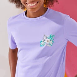 Water Tee Shirt Junior Manche Courte Ibiscus Violet -Plongée Série Magasin water tee shirt junior manche courte ibiscus violet 3